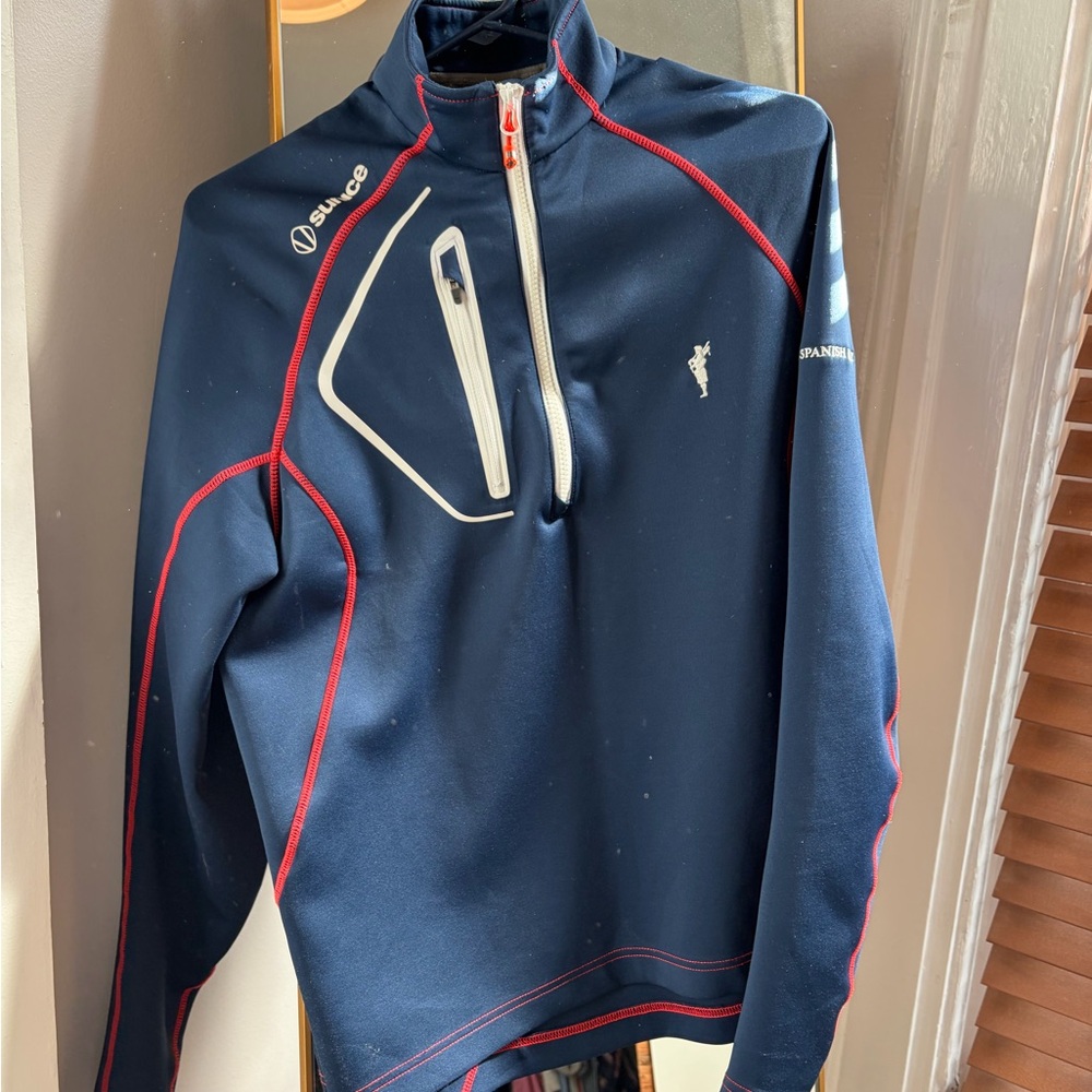 Spanish Bay, Sunice navy golf jacket